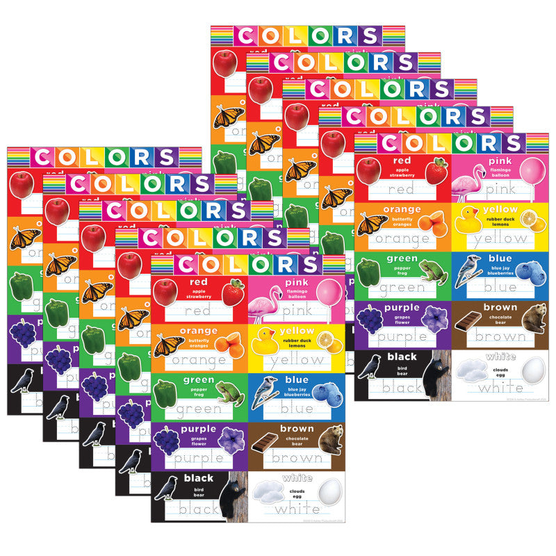 Smart Poly&reg; PosterMat Pals&trade; Space Savers, 13" x 9-1/2", Colors, Pack of 10