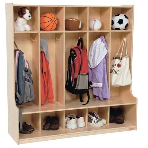 Wood Designs Children 5 Section Locker Natural, WD-51000