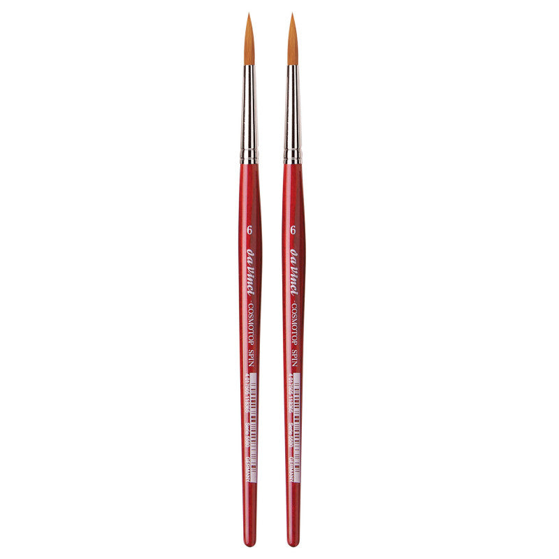 COSMOTOP-SPIN Silkpainting Brush, Synthetic, Watercolor, Round, Size 6, Pack of 2