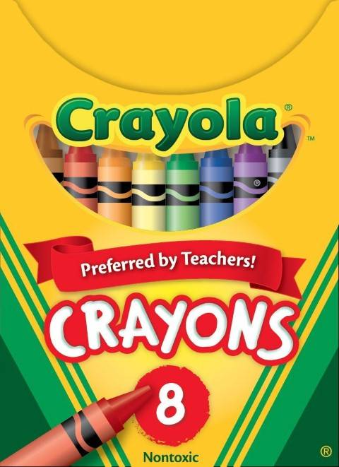 Crayola Classic Color Pack Crayons, (Regular Size) Tuck Box, 8 Colors Box  BIN52-3008