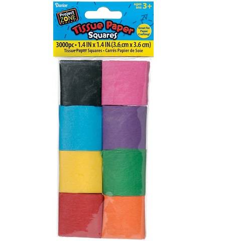 Mini Bright Tissue Paper Squares -  1-1/2" x 1-1/2" 5000 Pc.