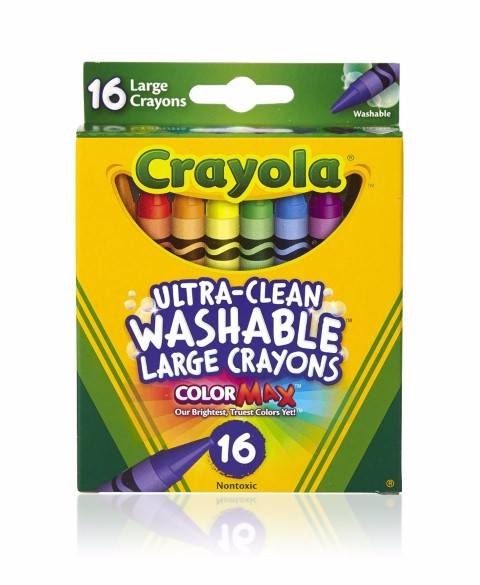 Crayola® Ultra Clean Washable Regular Crayons,  3-5/8" x 5/16", 16 colors (BIN52-6916)