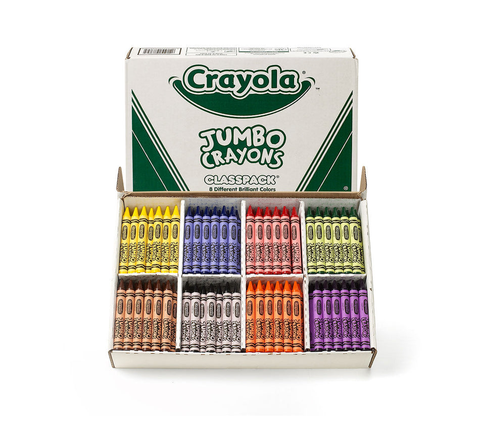Crayola® Jumbo Crayon, 5" x 9/16",  Classpack® 200 count, 8 colors (BIN528389)