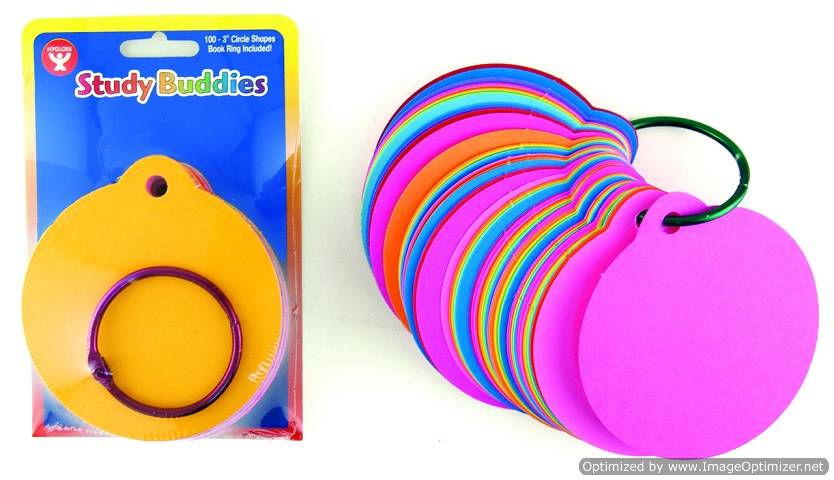 Hygloss Study Buddies Embellishment, Assorted Colors, 3"  Round 100-Pack