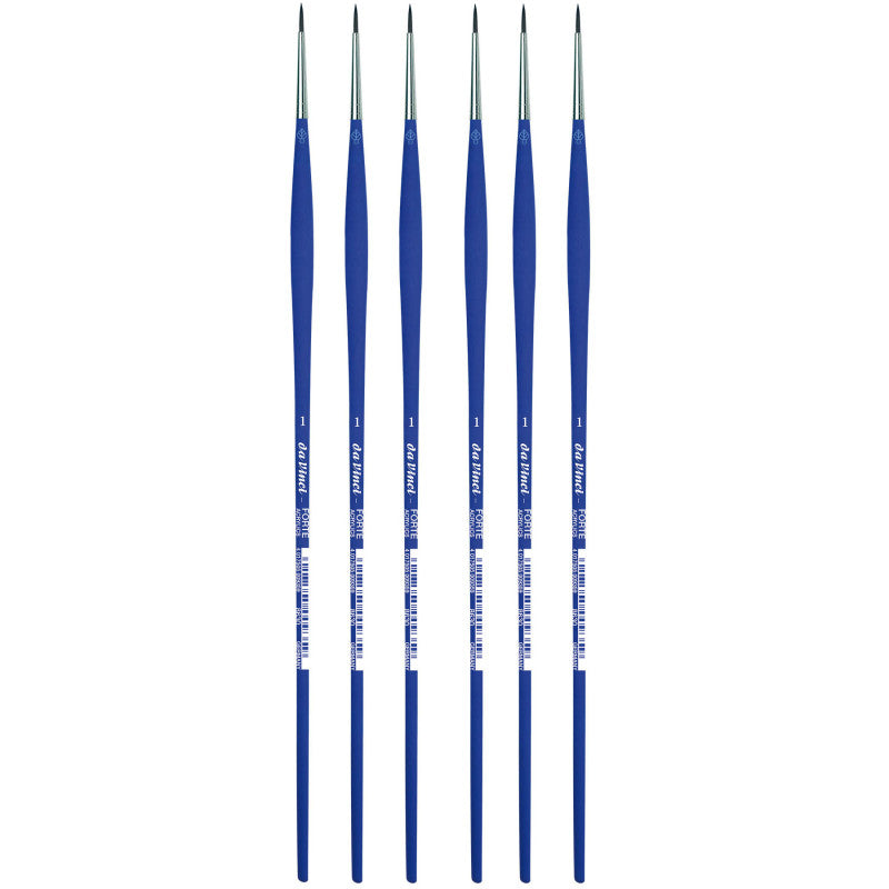 FORTE-Acrylics Student Brush, Synthetic, Acrylic & Oil, Round, Series 8630, Size 1, Pack of 6