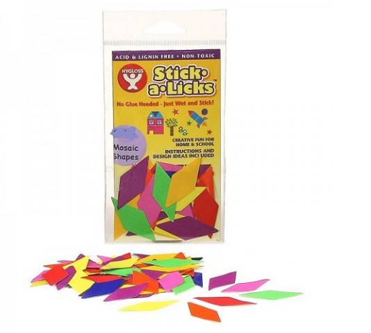 Hygloss Gummed Paper Shape Stick-A-Licks Diamonds, 2000 Economy Pack (5600)
