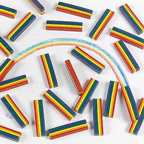 Multi-Color Rainbow Crayons, 2 1/2" -  25/Box
