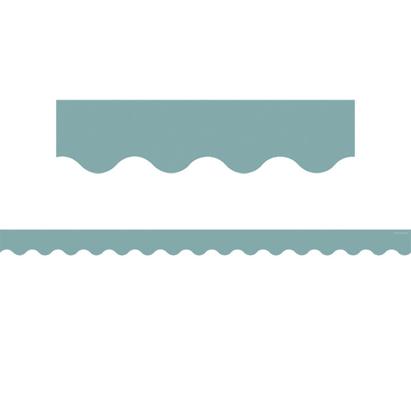 Calming Blue Scalloped Border Trim, 35 Feet