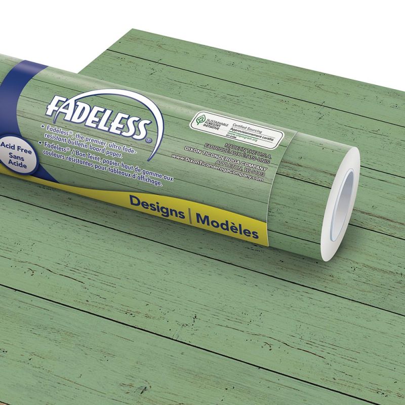 Pacon Fadeless Design Rolls Bulletin Board Art Paper, 48" x 50-Feet - Mint Shiplap - 57075