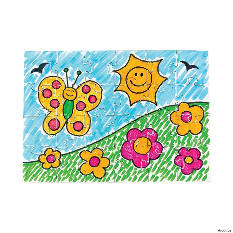 Make Your Own Cardboard Puzzle Value Pack - 5"  x 7", 24 piece Puzzles - 24/Pkg.