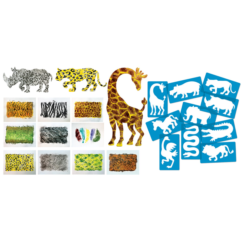 Roylco Animal Kingdom Stencils & Rubbing Plate Set