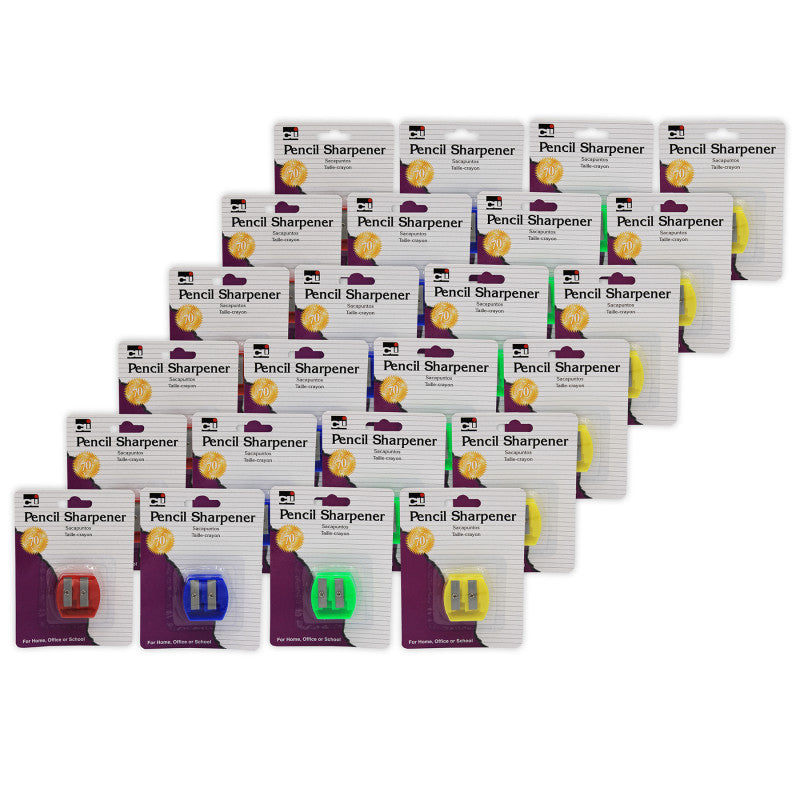 Two Hole Pencil/Crayon Sharpener, Pack of 24