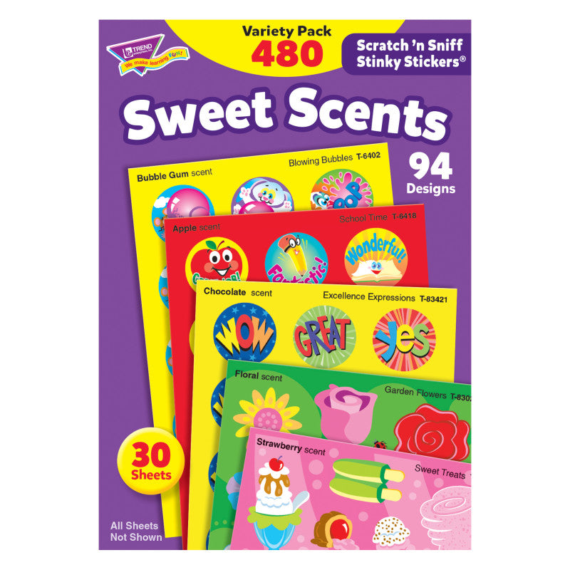 Sweet Scents Stinky Stickers&reg; Variety Pack, 480 ct