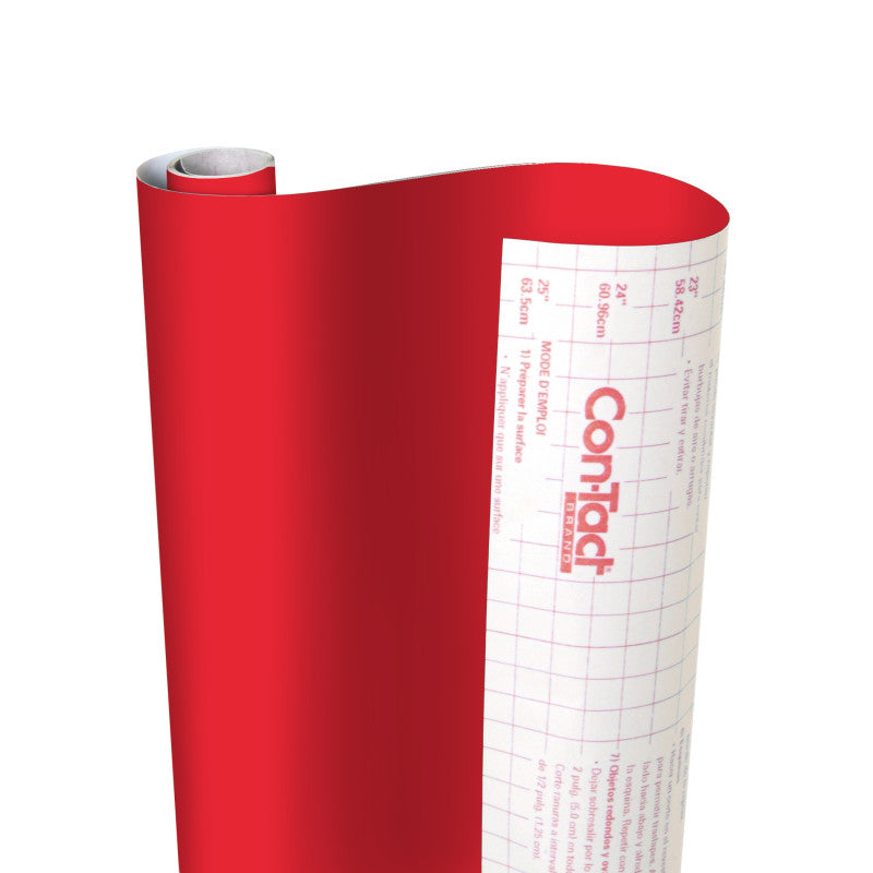 Creative Covering&trade; Adhesive Covering, Red, 18" x 16 ft