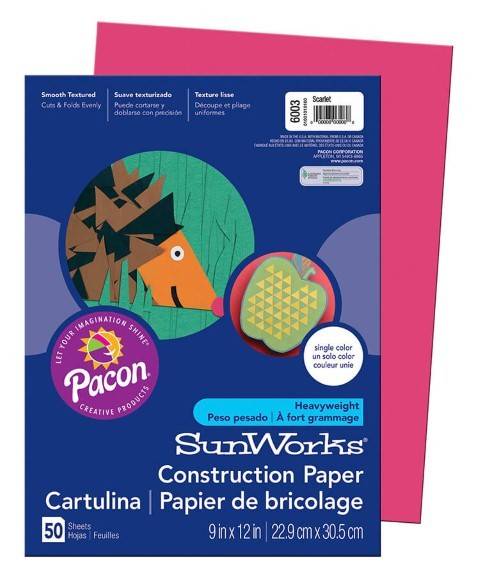 Pacon Construction Paper 9" x 12" 50 Sheets Per Pack