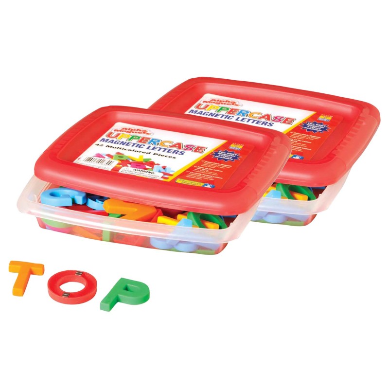 AlphaMagnets&reg;, Uppercase, Multi-Colored, 42 Per Pack, 2 Packs