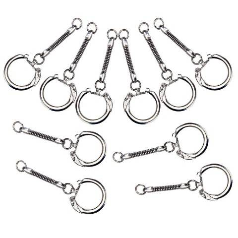 Key Ring & Chain with Snake Chain and  Jump Ring - Silver 12 per pack