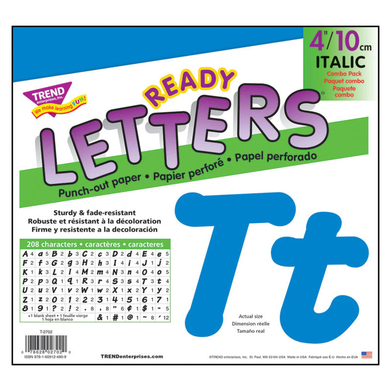 Blue 4" Italic Combo Ready Letters&reg;