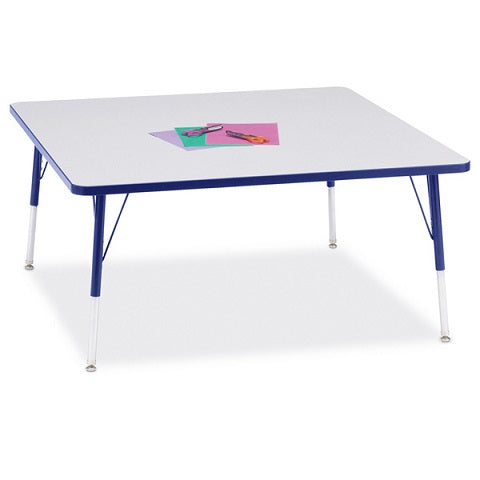 Berries® Square Activity Gray Table - 48" X 48", Color Trim Adjustable height