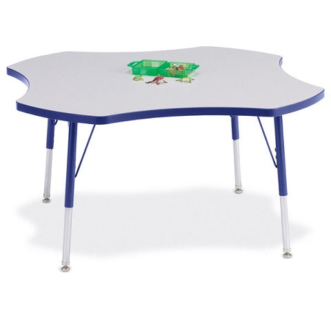 Berries® Four Leaf Activity Gray Table - 48", Color Trim Adjustable height