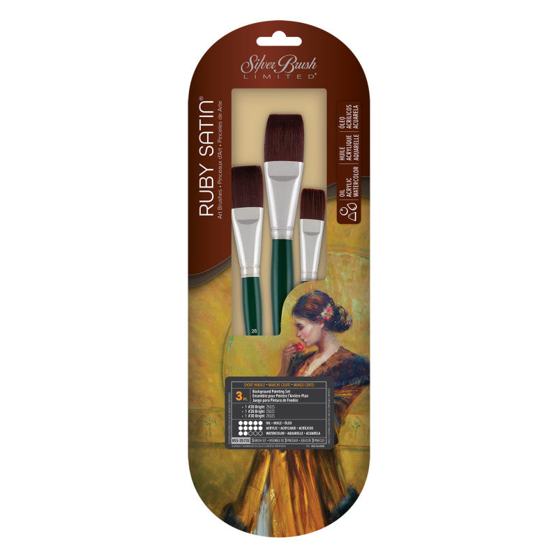 Ruby Satin&reg; 3-Piece Jumbo Bright Brush Set