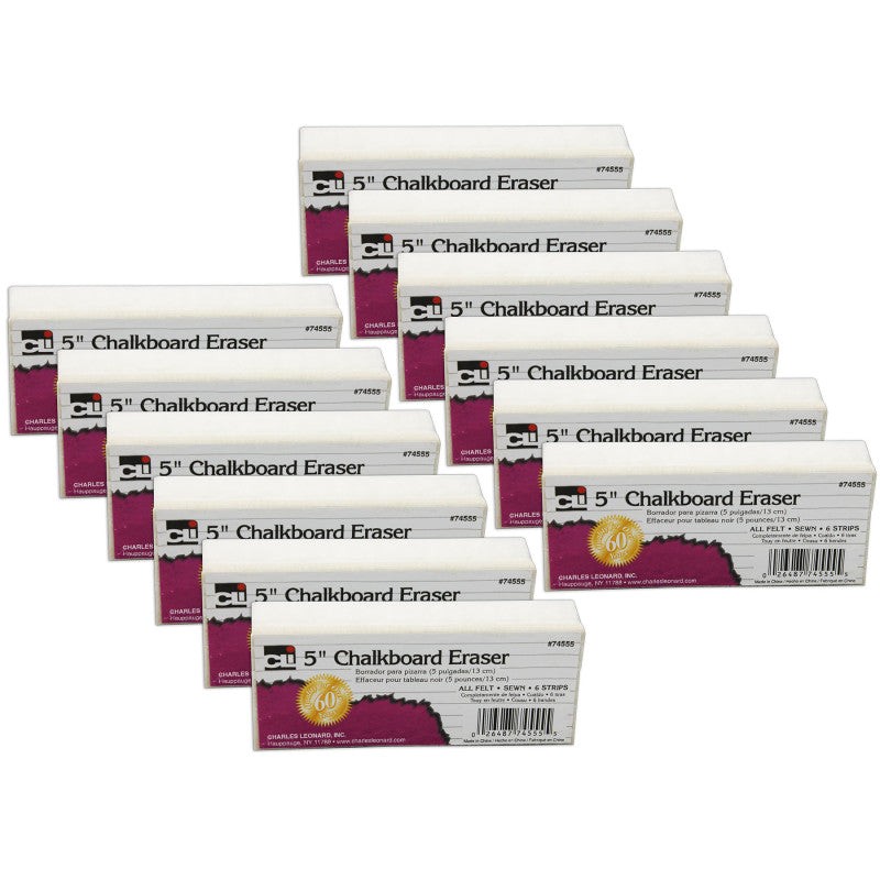 Standard Chalkboard Eraser, Pack of 12