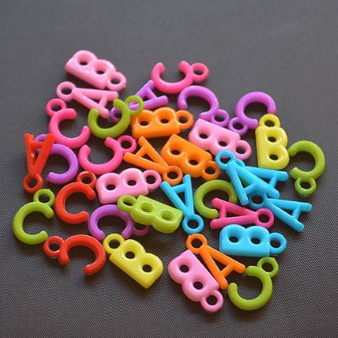 Mix Color Letter Beads, Acrylic Alphabet Beads, Alphabet Pendant, 25MM, 225 per pk