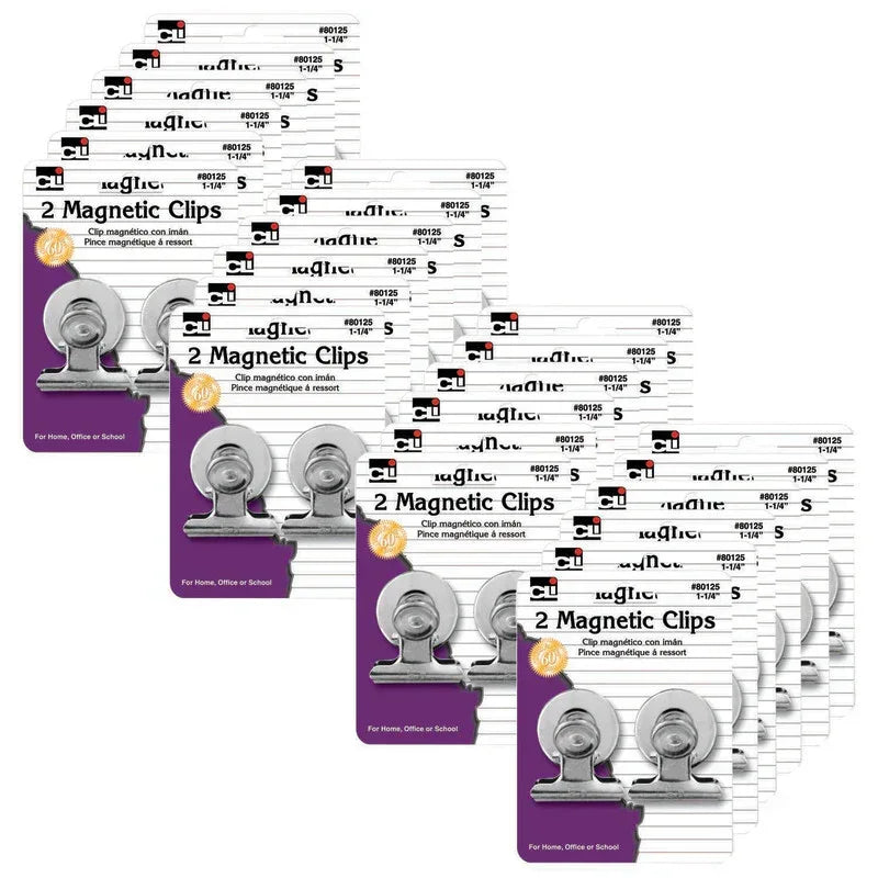 Magnetic Spring Clips, 2 Per Pack, 24 Packs – Gramco School Supplies