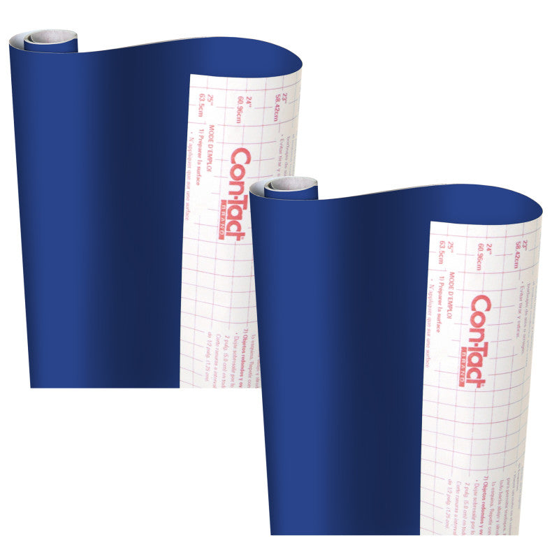 Creative Covering&trade; Adhesive Covering, Royal Blue, 18" x 16 ft, Pack of 2