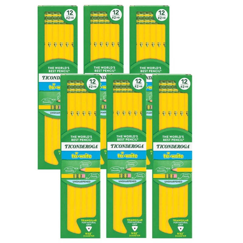 tri-write&trade; Pencils, 12 Per Pack, 6 Packs