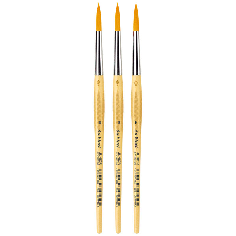 JUNIOR Synthetics Student Brush, Synthetic, Tempera, Round, Series 303, Size 10, Pack of 3