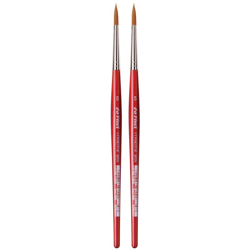 COSMOTOP-SPIN Silkpainting Brush, Synthetic, Watercolor, Round, Size 5, Pack of 2