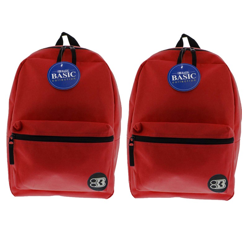 Basic Backpack, 16", Red, Pack of 2