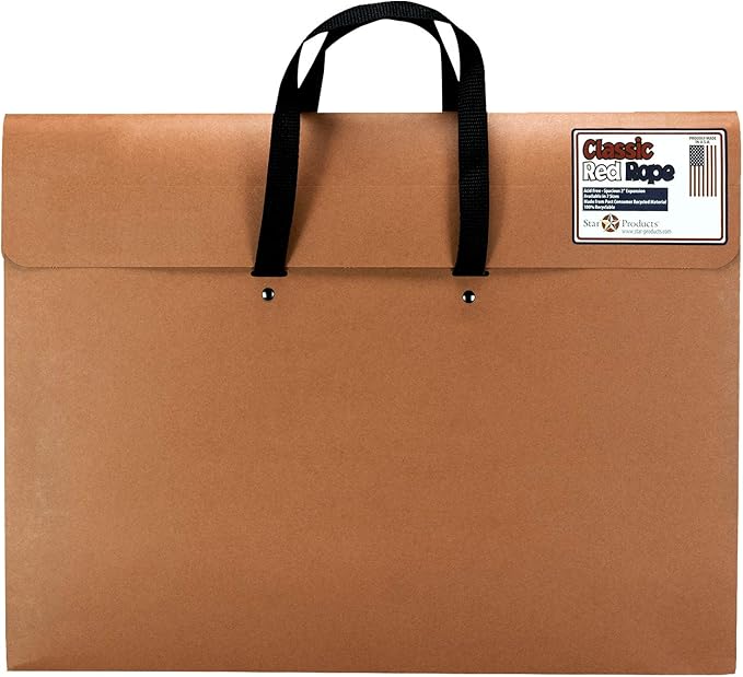 Classic Red Rope, Paper Artist Portfolio with  Handle – Poster, Art Storage, 17" x 21"