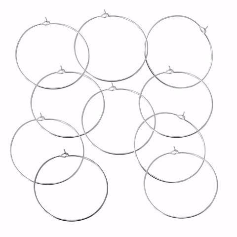 Ear Hoops 35mm. 144 pieces per package, Silver