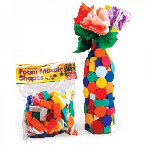 Hygloss Foam Mosaic Shapes - 500 Assorted Shapes HG-72500
