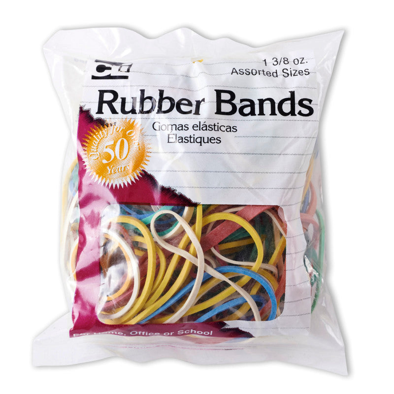 Rubber Bands, Assorted Sizes & Colors, 1 3/8 oz. bag