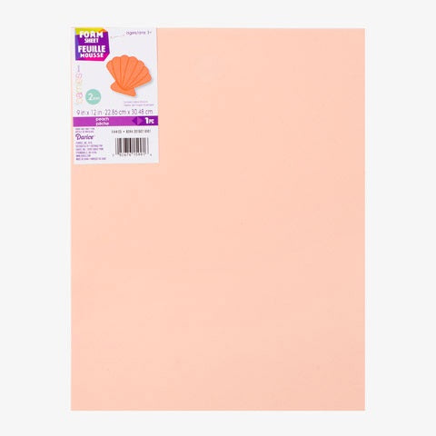 Foamies Foam Sheet - Peach - 2mm thick - 9 x 12 inches, 10 pack