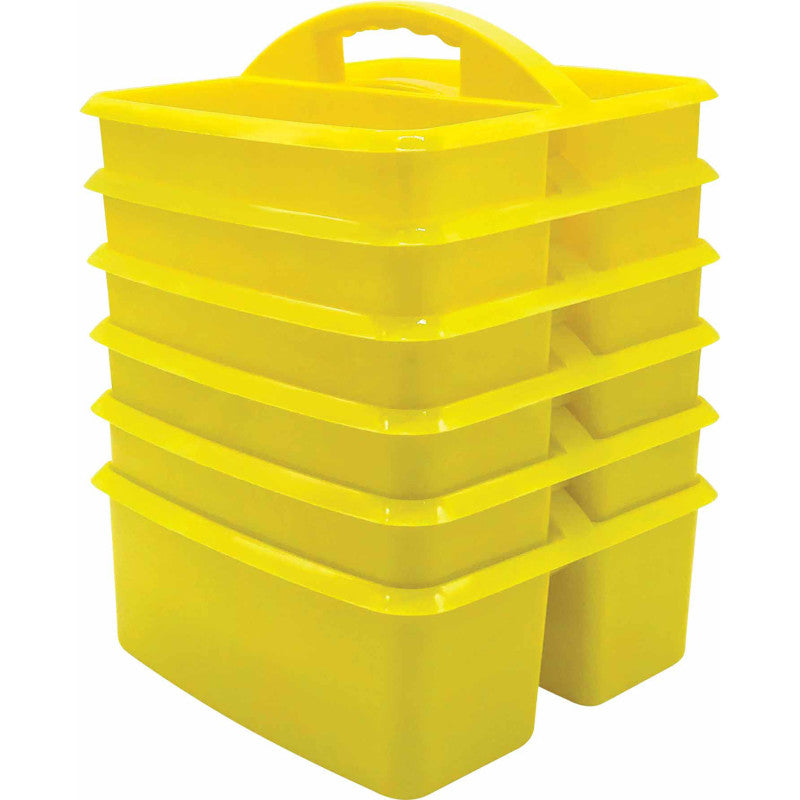 Yellow Plastic Storage Caddy, Pack of 6