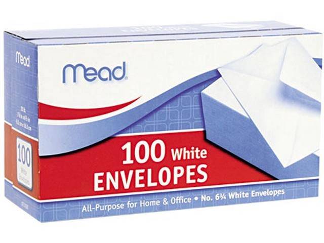 White Envelopes #6 3/4,  3 5⁄8" x 6 1⁄2" 100/pack