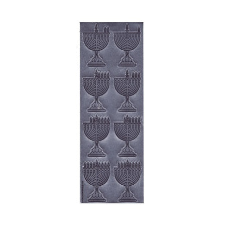 Large Chanukah Menorah 2" Metallic Judaic Stickers  25 Sheets