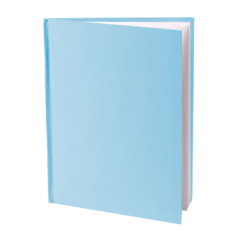 Blue Hardcover Blank Book, White Pages, 11"H x 8-1/2"W Portrait, 14 Sheets/28 Pages