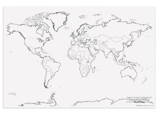 PACON GIANT WORLD MAP 48IN X 72IN,  PAC78770