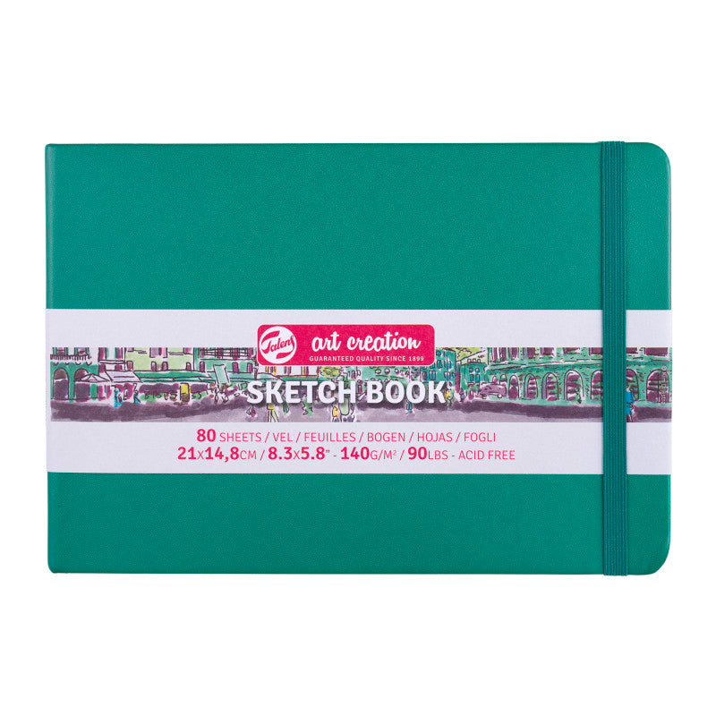 Sketchbook, 80 Sheets, 90lbs, Forest Green Cover, 8.3" x 5.8" (A5)