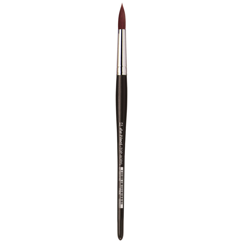 TOP-ACRYL Red-Brown Brush, Synthetic, Acrylic & Oil, Round, Series 7785K, Size 12