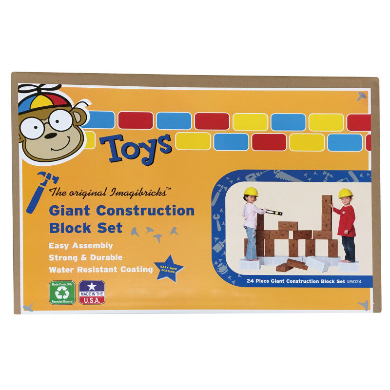 ImagiBRICKS&trade; Giant Construction Building Block Set, 24 Pieces