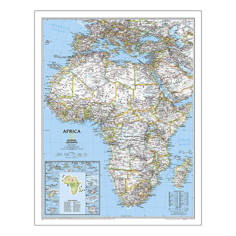 Africa Classic Map, Laminated, 24" x 30.75"