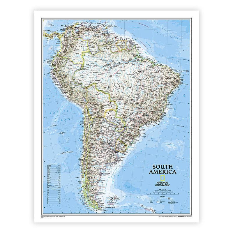 South America Classic Map, Laminated