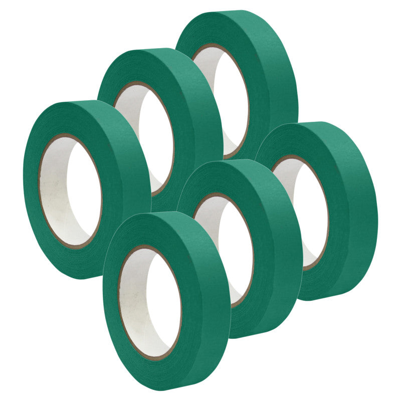 Premium Grade Masking Tape, 1" x 55 yds, Green, 6 Rolls