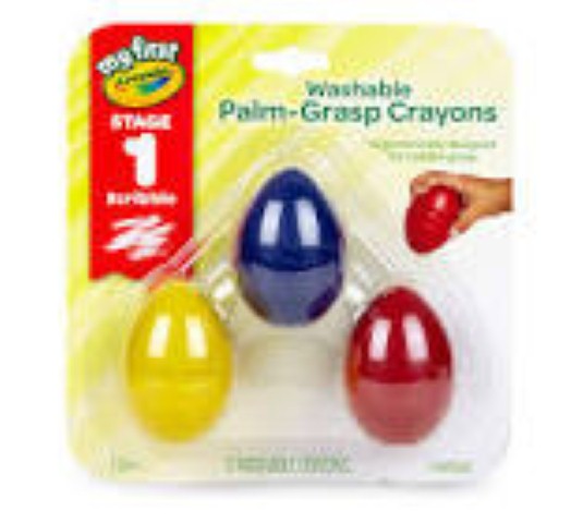 Crayola®  Washable Palm-Grasp Crayons in Egg Shape, for Toddlers, Pack of 3 (BIN811450)